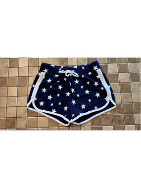 Girls Justice Active Shorts Size 12 Blue White Star Print